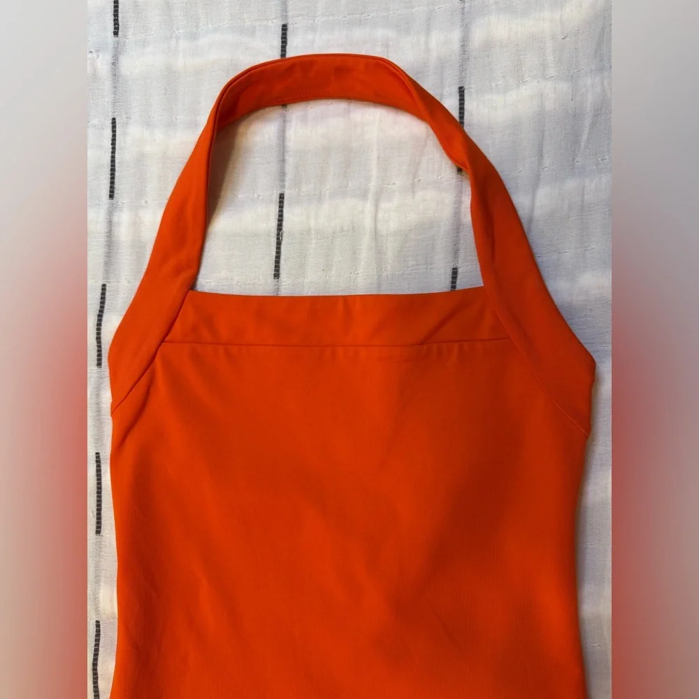 Aritzia Babaton Contour Harmonize Halter Top - Orange Square Neck - Picture 10 of 14